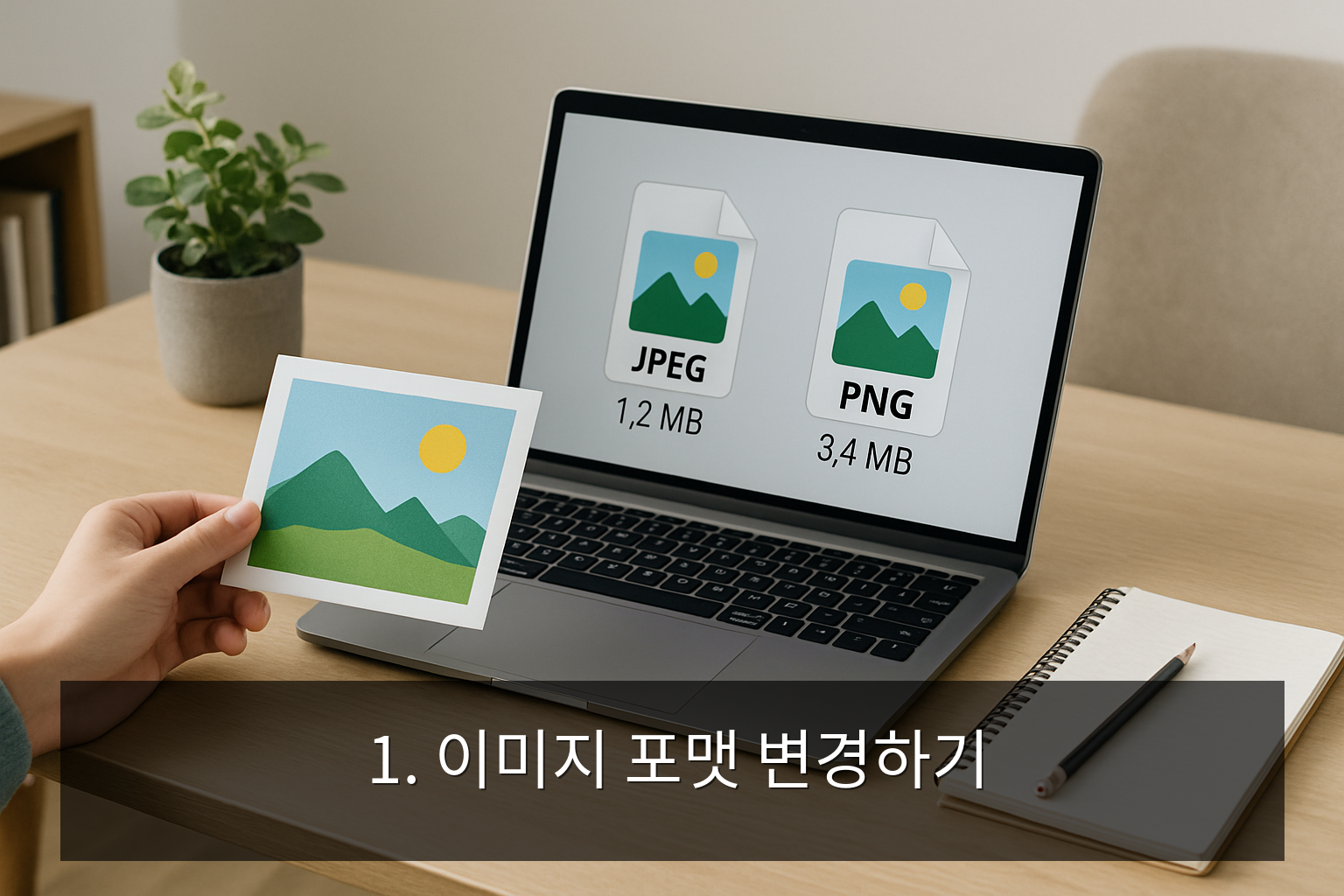 사진 용량 줄이는 방법 - 1. 이미지 포맷 변경하기