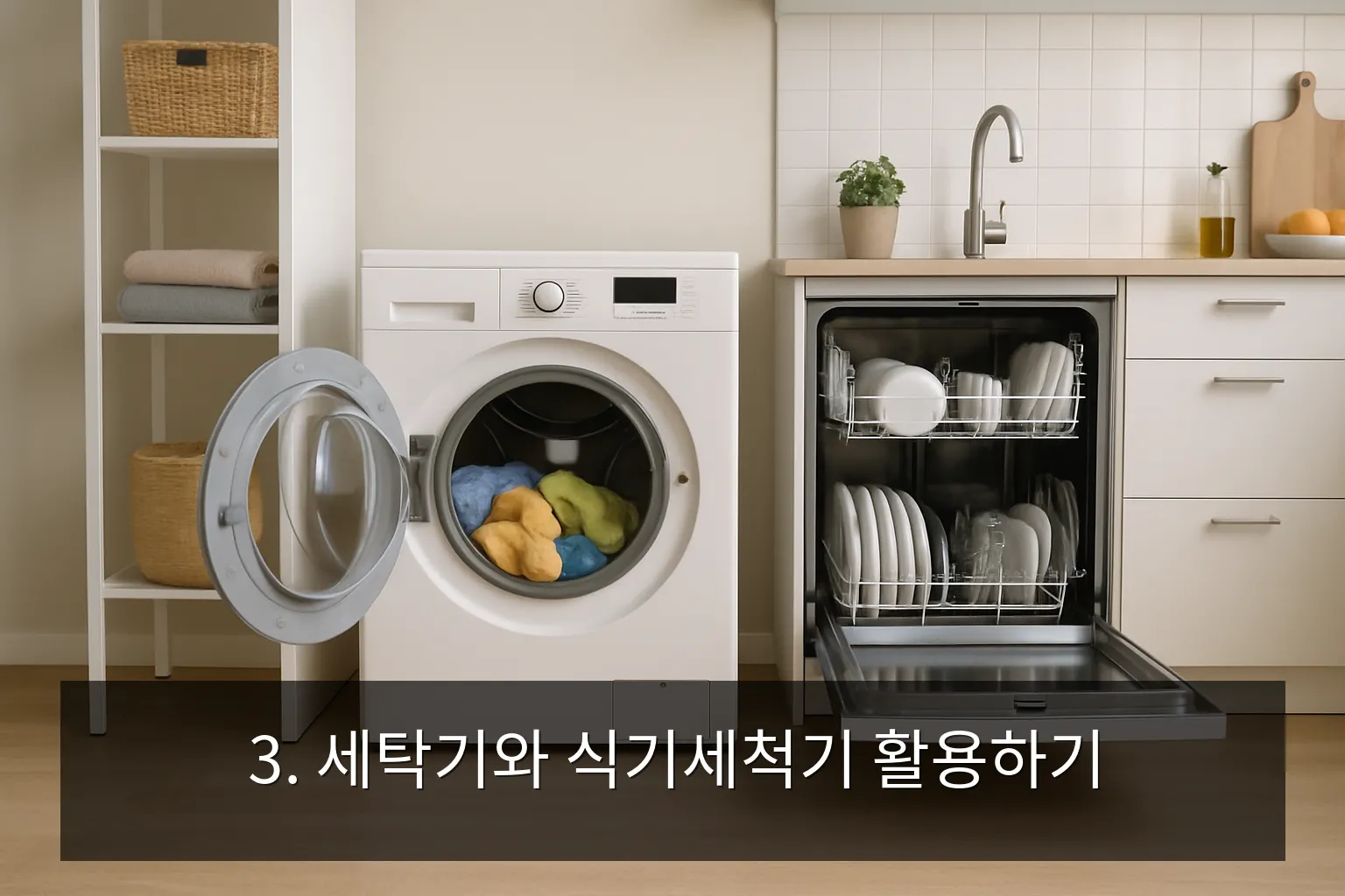 水道料金の節約方法 - 3. 洗濯機と食器洗い機を活用する