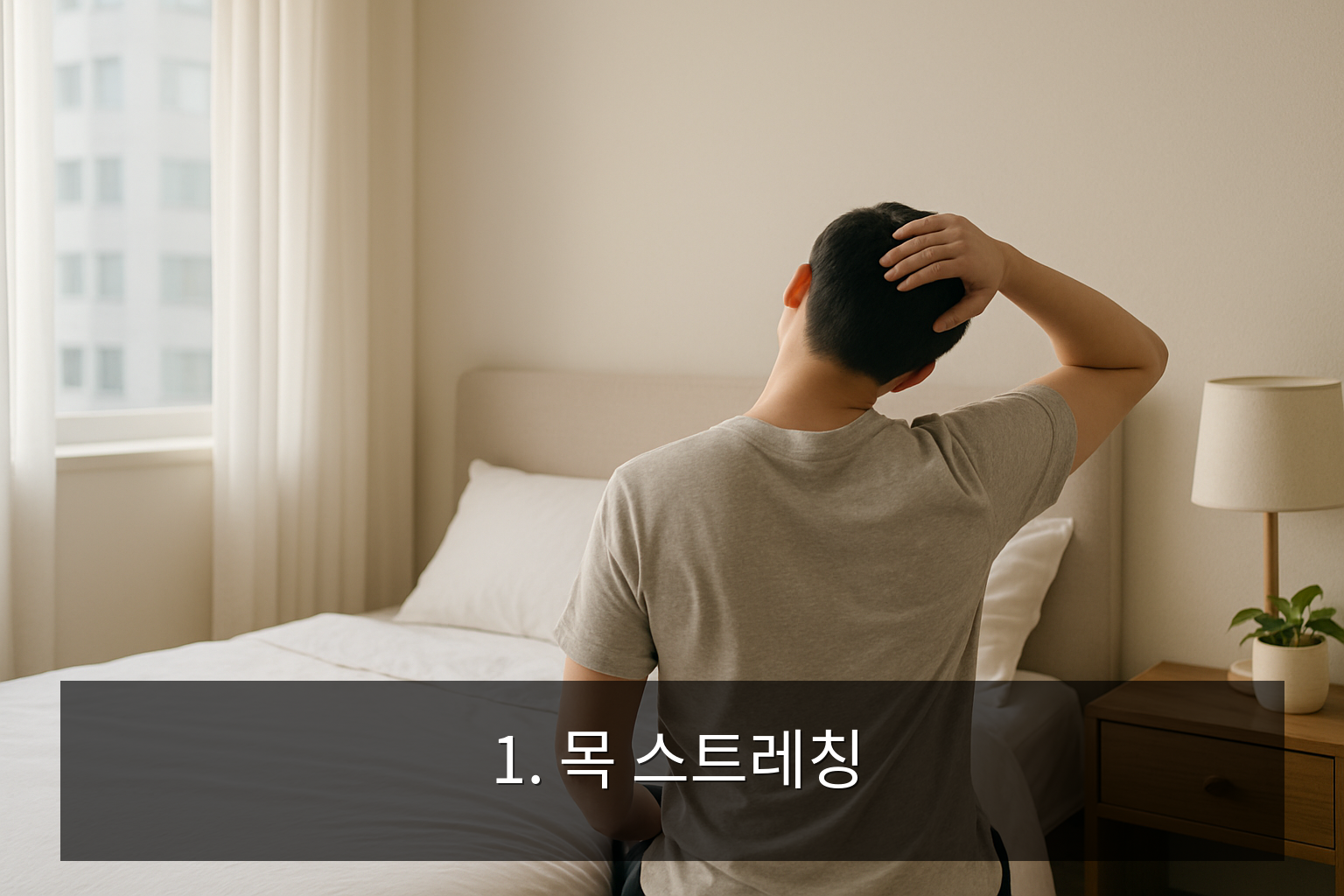 아침 스트레칭 방법 - 1. 목 스트레칭