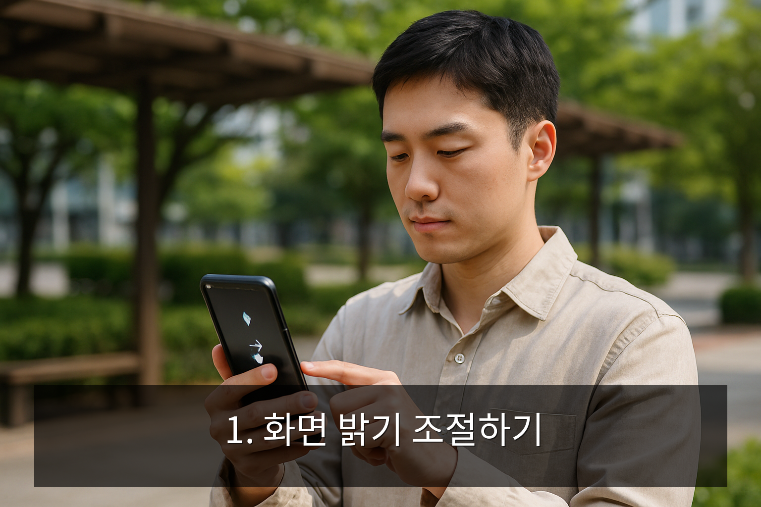 스마트폰 배터리 오래 쓰는 방법 - 1. 화면 밝기 조절하기